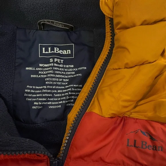 L.L. Bean Colorblock Down Jacket - Picture 2 of 6
